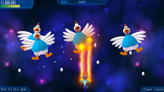 Gameplay from Chicken Invaders 3
