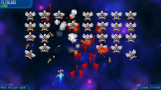 Second gameplay view from Chicken Invaders 3