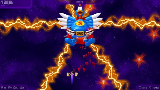 Gameplay from Chicken Invaders 4