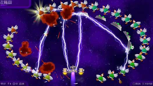 Second gameplay view from Chicken Invaders 4