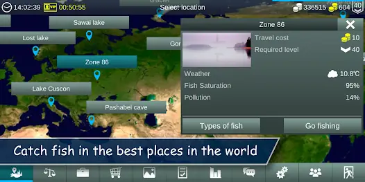 Second gameplay view from My Fishing World